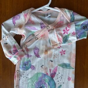 Copper Pearl Floral Newborn Onesie